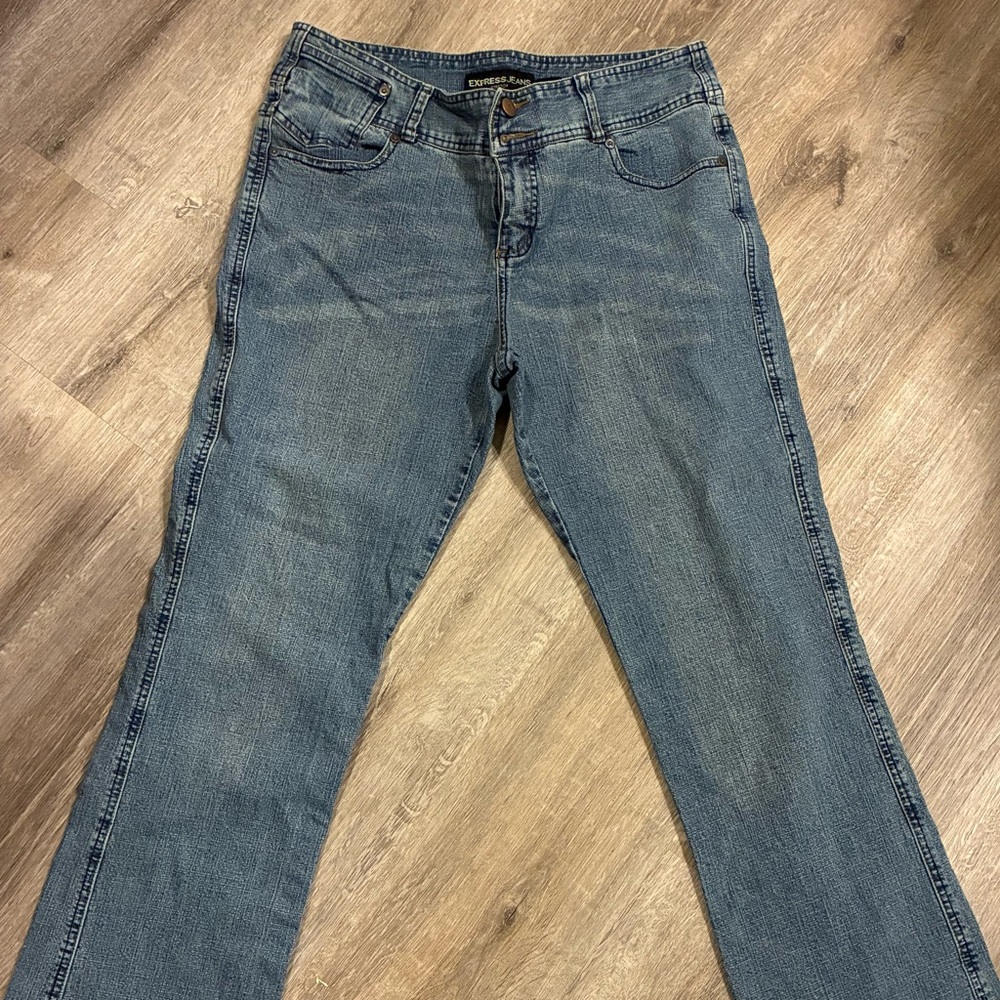 Y2K Express Low Rise Bootcut Jeans Womens 32x28.5 Medium Wash Denim
